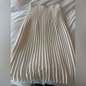 Target Pleated Midi Skirt | Cream / Ivory | Elastic Waist